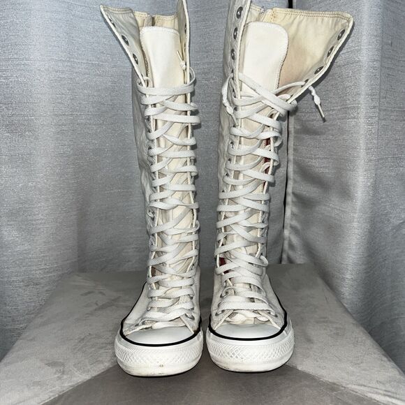 Converse Knee High White All Star Y2k Size Men 5 Women 7 Chuck Taylor - Picture 2 of 12